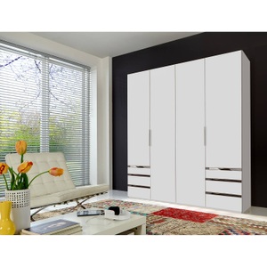 fresh to go, home24 Drehtuerenschrank Level 36A, MID.YOU Drehtürenschrank in weiss , Level 36A 200Cm Weiss , Metall, Kunststoff , 2 Fächer , 6 Schubladen , 200x216x58 cm , Dekorfolie,Nachbildung , 001787042501