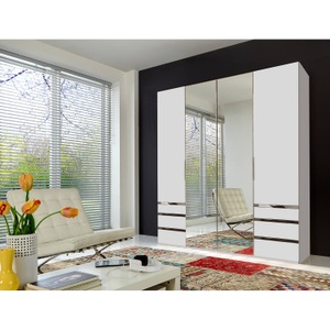 fresh to go, home24 Drehtuerenschrank Level 36A, MID.YOU Drehtürenschrank in weiss , Level 36A 200Cm Weiss , Kunststoff , 2 Fächer , 6 Schubladen , 200x216x58 cm , Dekorfolie,Nachbildung , umfangreiches Zubehör erhältlich, in verschiedenen Holzarten erhältlich, In verschiedenen Grössen erhäl
