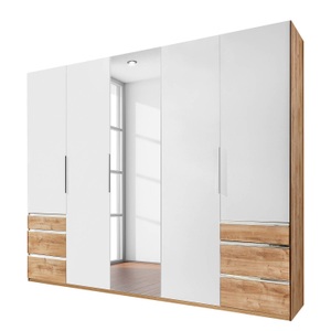 fresh to go, home24 Drehtuerenschrank Level 36A, MID.YOU Drehtürenschrank in weiss, eichefarben , Level 36A 250Cm Weiss/Eiche , Metall , 3 Fächer , 6 Schubladen , 250x216x58 cm , Dekorfolie,Nachbildung , Typenauswahl, Beimöbel erhältlich, umfangreiches Zubehör erhältlich, In verschiedenen Gr?