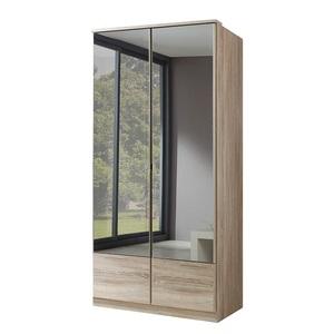 Wimex, home24 Drehtuerenschrank Rajmi, MID.YOU Drehtürenschrank in eichefarben , Imago , Glas, Holzwerkstoff , 4 Fächer , 135x199x58 cm , Dekorfolie,Dekorfolie,Nachbildung , Beimöbel erhältlich, in verschiedenen Holzarten erhältlich , 001787054202
