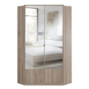 Wimex, home24 Eckschrank Rajmi (mit Spiegel), MID.YOU Eckschrank 95/198/95 cm , Imago , Eichefarben , Metall , 95x198x95 cm , Dekorfolie,Dekorfolie,Nachbildung,Nachbildung , Beimöbel erhältlich, In verschiedenen Grössen erhältlich , 001787054207
