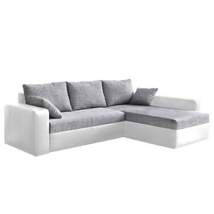 Home Design, home24 Ecksofa Aarhus I, Schlafsofa «Liberty», weiss-grau