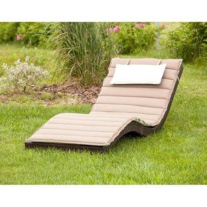 Merxx, home24 Gartenliege Piacenza, MERXX Gartenliege »Piacenza«, Polyrattan, braun, inkl. Wendeauflage