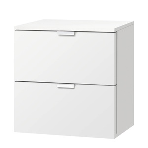 Express Moebel, home24 Kommode Carina I, Hom`in Nachtkästchen in weiss , Carina , Metall , 2 Schubladen , 40x40x42 cm , Dekorfolie,Nachbildung , Typenauswahl , 001172015512