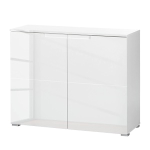 Fredriks, home24 Kommode Larado VI, HBZ Kommode »Spice weiss hochglanz, BxHxT 100x80x40 cm«, Kommode mit 2 Türen und 2 Einlegeböden