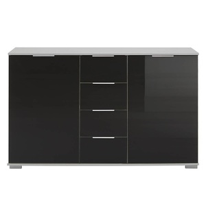 Wimex, home24 Kombikommode Lingga I, Livetastic Kommode , Easy Plus C , Schwarz , Metall , 2 Fächer , 4 Schubladen , Dekorfolie,Nachbildung , Beimöbel erhältlich , 001787046060