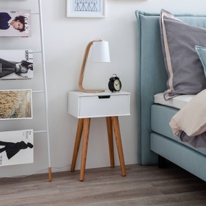 Moerteens, home24 Nachttisch Mitra, AC Design Nachttisch »Mitra 40 x 30 x 61,5 cm, Nature/Weiss«