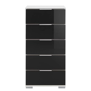 Wimex, home24 Schubladenkommode Lingga II, Livetastic Kommode 49/102/41 cm , Easy Plus C -Pv- , Schwarz , Metall , 5 Schubladen , 49x102x41 cm , Dekorfolie,Nachbildung , Beimöbel erhältlich , 001787046059