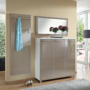 Voss, home24 Garderobenpaneel Alavere I, Novel Garderobenpaneel 60/170/10 cm , Ventina , Taupe , Glas, Holzwerkstoff , 60x170x10 cm , glänzend, rückseitig lackiert,Nachbildung , Aufhängemöglichkeit, Kleiderstange , 001529004115