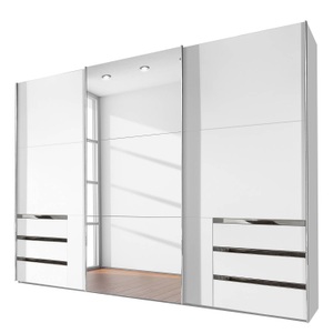 Wimex, home24 Schwebetuerenschrank level 36A, MID.YOU Schwebetürenschrank in weiss , Level 36A 300Cm Weiss/Spiegel , Metall , 3 Fächer , 6 Schubladen , 300x216x65 cm , Dekorfolie,Nachbildung , 001787065201