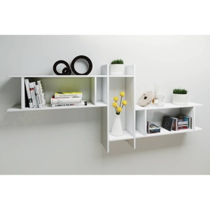 VCM, home24 Wandregal Sirola, MID.YOU Wandregal 80/28/19,7 cm , Sirola , Weiss , Holzwerkstoff , 80x28x19.7 cm , melaminharzbeschichtet,Nachbildung , 000657009301