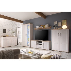 Ridgevalley, home24 Sideboard Halsoy I, HBZ Sideboard »Romance im Landhaustil, Wohnzimmerschrank BxHxT 140x88x45 cm«, (1 St.), Mit 3 Türen, 3 Schubkästen und 3 Einlegeböden