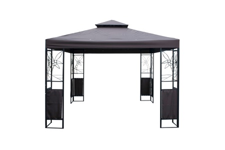 Ruby, Gartenpavillon Gazebo 3 x 3 m braun, Gartenpavillon HOWEA 3 x 3 m anthrazit