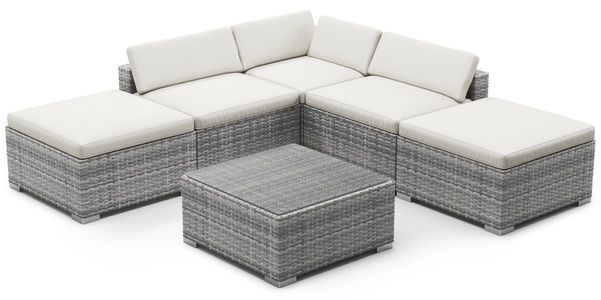Mark Sunl, Rattanlounge TEXAS grau/beige