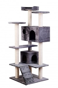 R - cat trees, Katzenbaum 131 cm hoch grau, Katzenbaum NELLY 131 cm grau