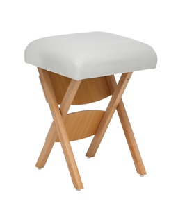 Eason, Klappstuhl Massagehocker weiss, Klappstuhl Holz weiss