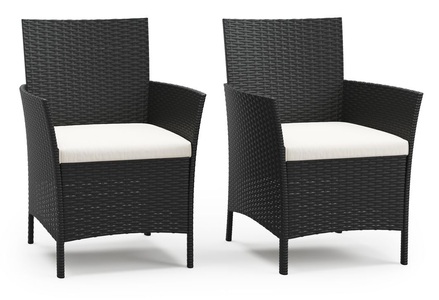 MLM, Rattanstühle Jasmina Doppelpack schwarz, Rattanstühle JASMINA 2er Set schwarz