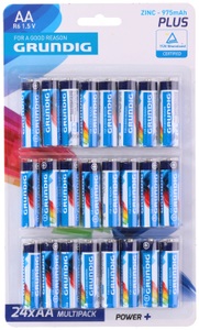 ED NL, Grundig AA Batterien 24 Stück, Batterie AA GRUNDIG Power Plus 24 Stk.