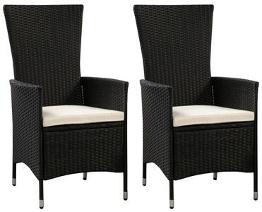 Ruby Ipro, Rattanstühle LIMNOS schwarz im 2er Set, Rattanstühle LIMNOS 2er Set schwarz