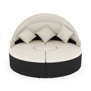Ruby Ipro, Rattan Sonneninsel CARPI schwarz, Rattan Sonneninsel CARPI schwarz/beige