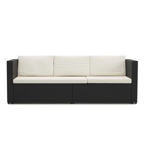 Mark Sunl, Rattan Sofaliege CAIRNS, Rattan Sofaliege CAIRNS schwarz/weiss