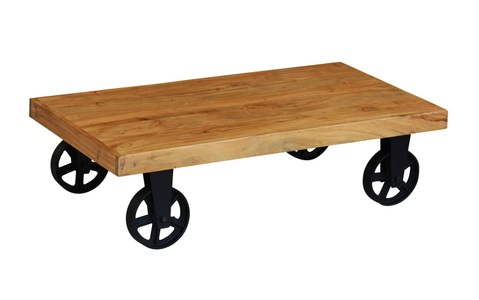 Pat Möbel, Beistelltisch Vintage COOPER, Beistelltisch Holz Vintage COOPER mit Rollen