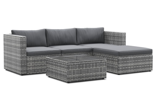 R - Ipro, Rattanlounge MALIBU grau / anthrazit, Rattanlounge MALIBU grau/anthrazit