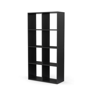 Ruby Diverses, Raumteiler Bücherregal LIAM 8 Fach schwarz, Bücherregal Raumteiler LIAM 8 Fächer 72 x 142 cm schwarz