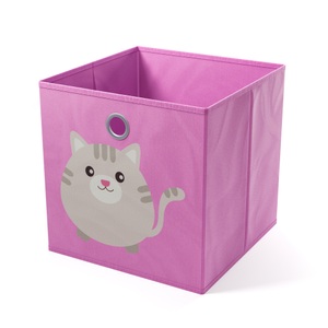 undefined, Aufbewahrungsbox Katze 30 x 30 cm 2er Set pink, Aufbewahrungsbox Katze 33 x 33 cm 2er Set pink