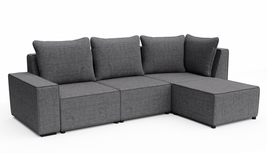 undefined, Ecksofa JAVIN 3-Sitzer rechts anthrazit, 