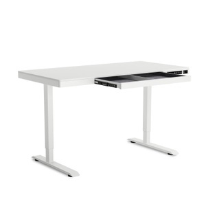 undefined, Stehpult elektrisch mit Schublade 120 x 60 cm weiss, 
