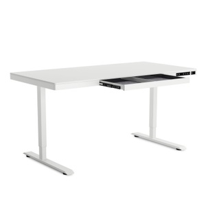 undefined, Stehpult elektrisch mit Schublade 140 x 70 cm weiss, 