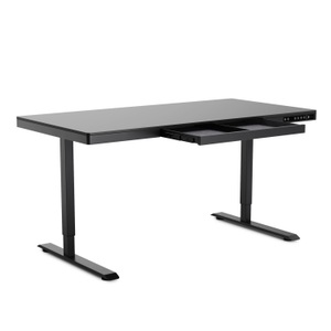 undefined, Stehpult elektrisch mit Schublade 140 x 70 cm schwarz, 