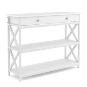 undefined, Konsolentisch EDMAR mit Schublade weiss, 