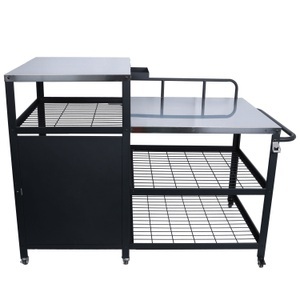 undefined, Grill Beistellltisch 135 x 70 x 107 cm schwarz, 
