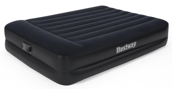 Bestway, Bestway Luftbett tritech air 67403 203/152/46 cm , Tritech Air , Grau, Schwarz , Kunststoff , 152x46 cm , matt , integrierte elektrische Pumpe, integriertes Kissen, beflockte Schlafseite , 0069160801, Luftmatratze QUEEN 152x203cm TriTech flexibel