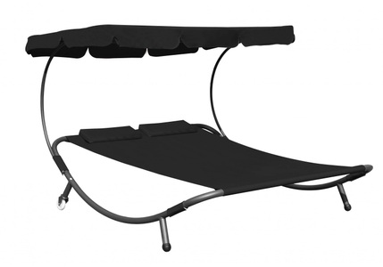 R - Saisonale Items, 2 Personen Sonnenliege Gartenliege schwarz