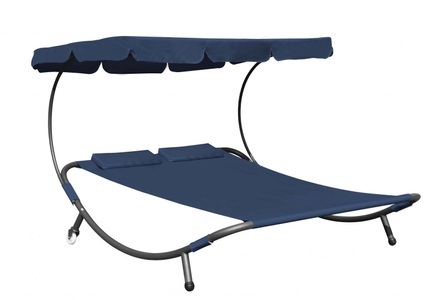 R - Saisonale Items, 2 Personen Sonnenliege Gartenliege blau, Sonnenliege 2 Personen blau