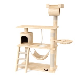 Cat trees, Katzenkratzbaum 141 cm hoch beige, Katzenbaum SIMBA 141 cm beige