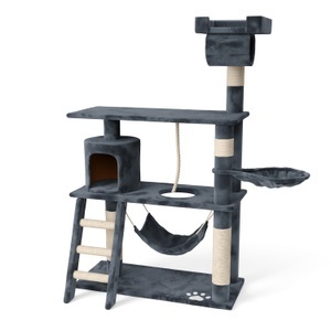 Cat trees, Katzenkratzbaum 141 cm hoch grau, Katzenbaum SIMBA 141 cm grau