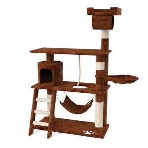 Cat trees, Katzenkratzbaum 141 cm hoch braun, Katzenbaum SIMBA 141 cm braun