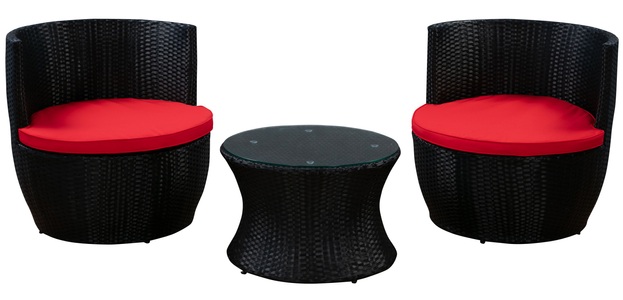 Cindy, Kissen rot für Rattan Turm, Ersatzkissen Rattangarnitur MANHATTAN rot 2er Set