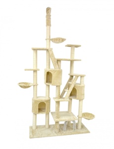 Cat trees, Katzenkratzbaum XXL höhenverstellbar beige, Katzenbaum TARZAN 255 cm beige