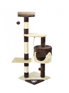 Cat trees, Katzenbaum 112 cm hoch, Katzenbaum BAGHIRA 112 cm braun/beige