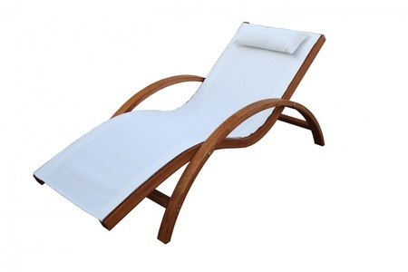undefined, Gartenliege SOLE aus Holz weiss, Sonnenliege Holz SOLE weiss