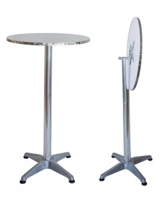 Peggy, XXL Alu Bistrotisch Stehtisch 70 cm höhenverstellbar, Bistrotisch Stehtisch XXL Alu rund 70 x 72-112 cm