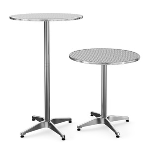Peggy, XXL Alu Bistrotisch Stehtisch 70 cm höhenverstellbar, Bistrotisch Stehtisch XXL Alu rund 70 x 72-112 cm
