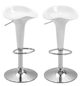 R - Barhocker, Barhocker Stella weiss im 2er-Set, Barhocker STELLA 2er Set weiss