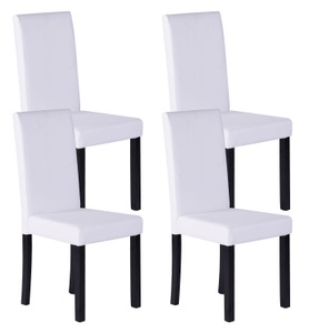 Lily - Betten, Esszimmerstuhl Harry weiss im 4er-Set, Esszimmerstuhl Leder NICK 4er Set weiss
