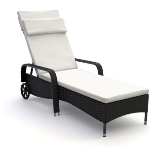 Mark Sunl, Rattan Gartenliege MAYA schwarz